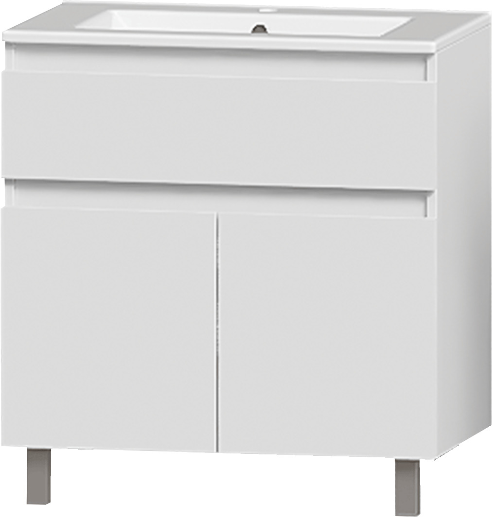 Изображение товара Тумба напольная Nova Sanita Luxe Квадро распашной 77,5x74 см глянец белый (раковина к тумбе арт. 4341525)