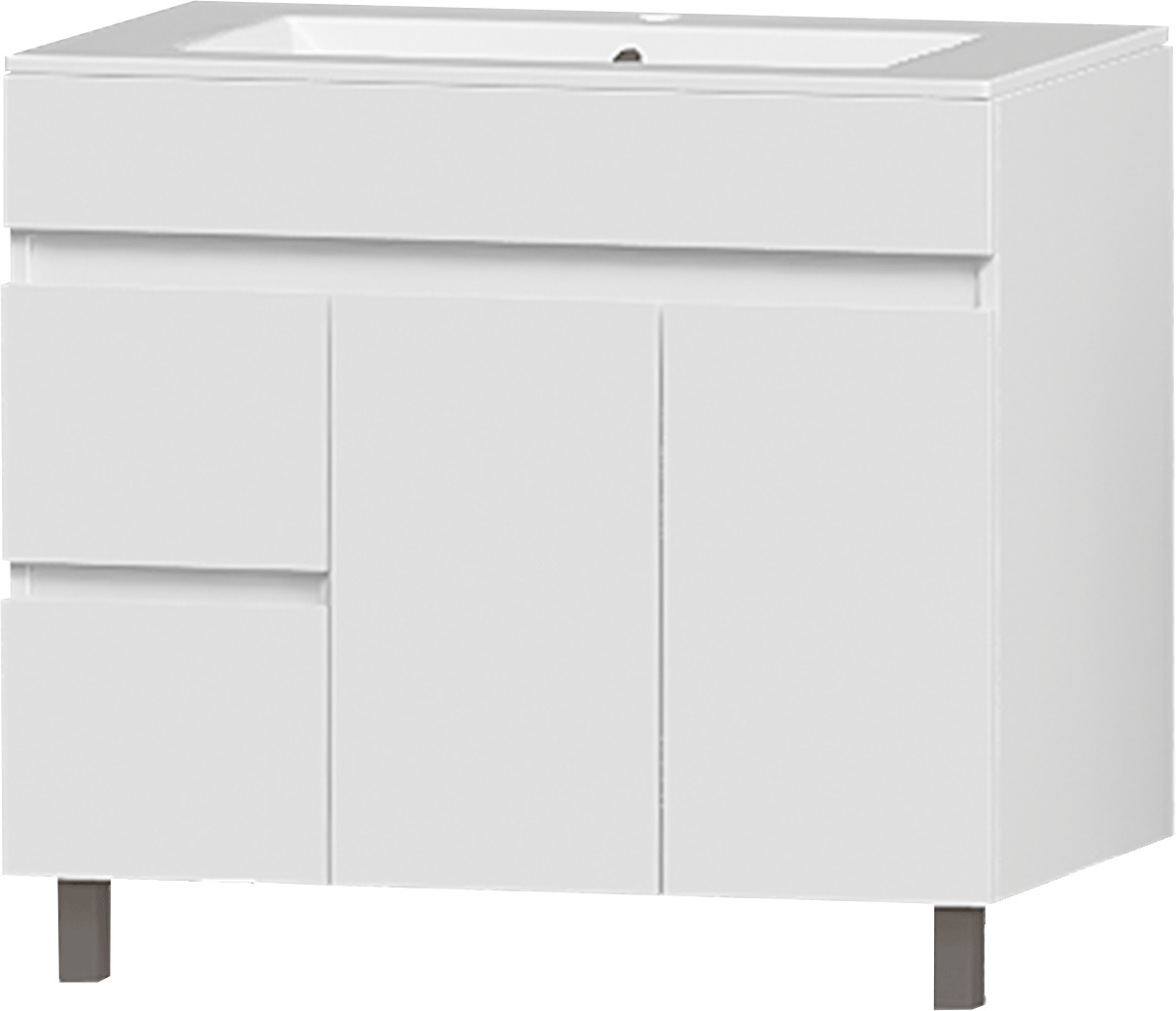 Изображение товара Тумба напольная Nova Sanita Luxe Квадро с ящиками 77,5x90 см глянец белый (раковина к тумбе арт. 5746967)