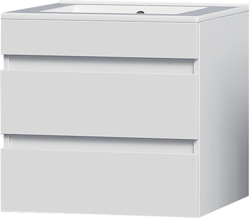 Изображение товара Навесная тумба для ванной комнаты Nova Sanita Luxe Квадро 56x60 см белая глянец