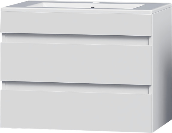 Изображение товара Подвесная тумба Nova Sanita Luxe Квадро 75 глянец белый для ванной комнаты