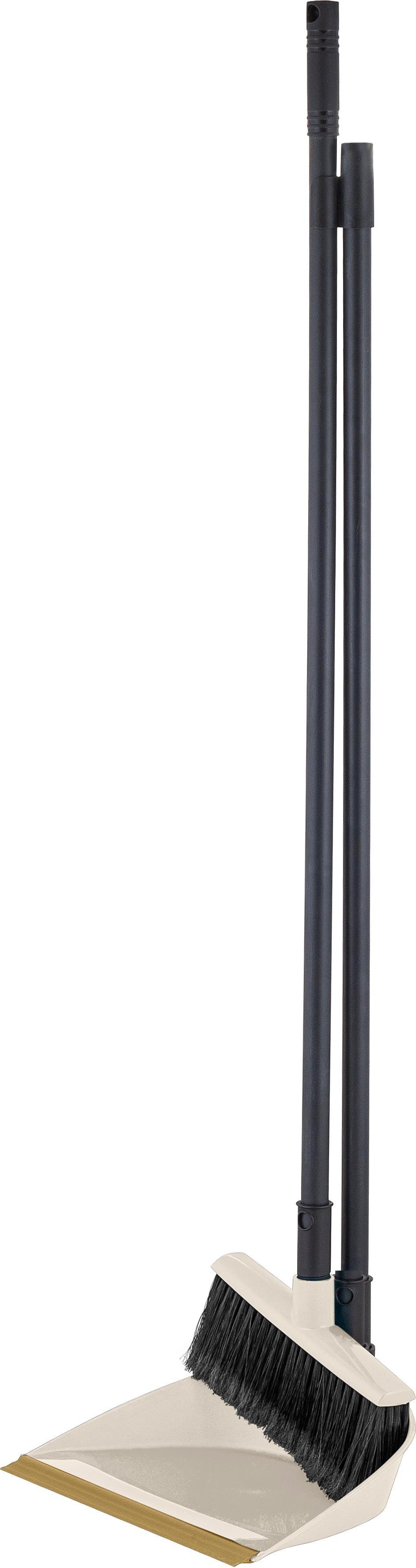 Изображение товара Набор для уборки Wood 5в1 щетка и совок с высокими ручками сливочный