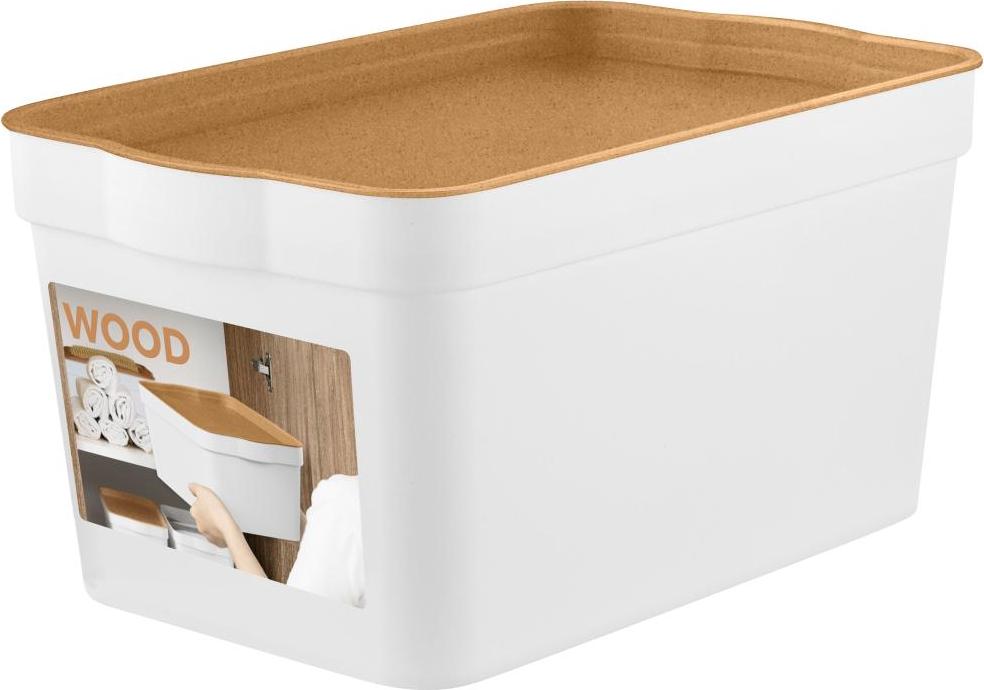 Изображение товара Ящик для хранения Keeplex Wood 2,3 л 21,1x14,1x11 см пластиковый контейнер