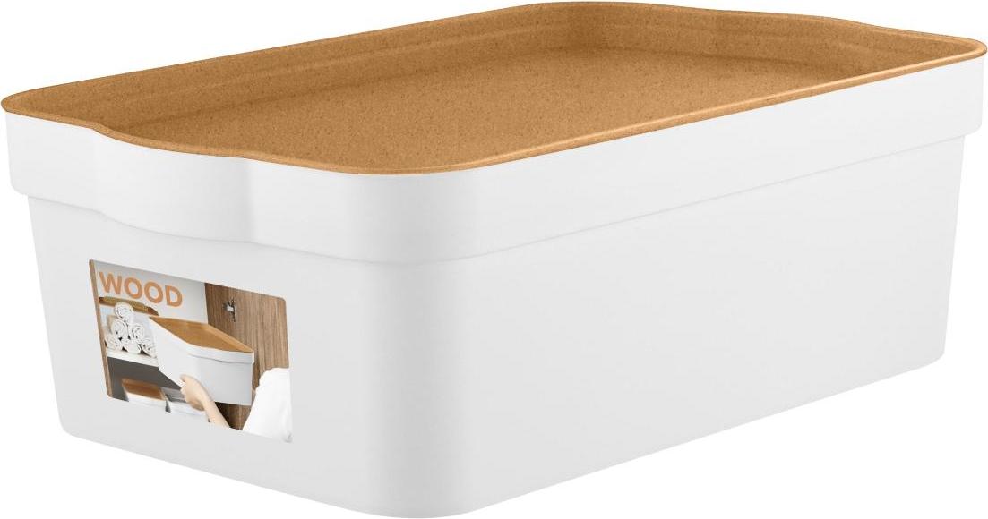 Изображение товара Ящик для хранения Keeplex Wood 6 л прямоугольный из полипропилена коричневый
