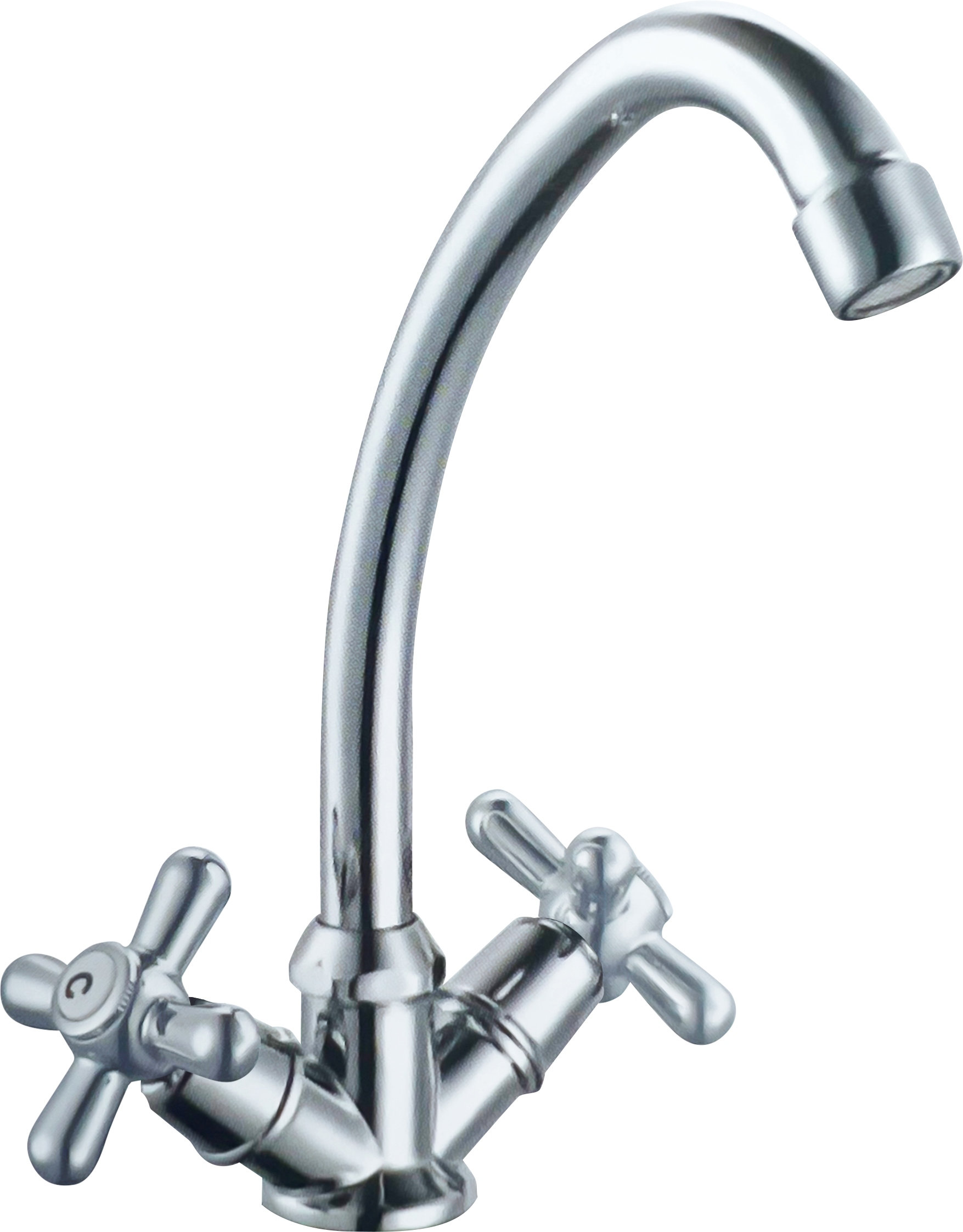 Изображение товара Смеситель для раковины Ретрос с эко-режимом серебристый классический дизайн