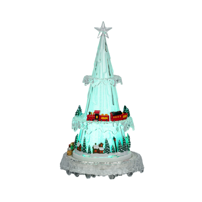 Изображение товара Фигура светодиодная на подставке Новогодний поезд с мелодией 30,5см, RGB NEON-NIGHT