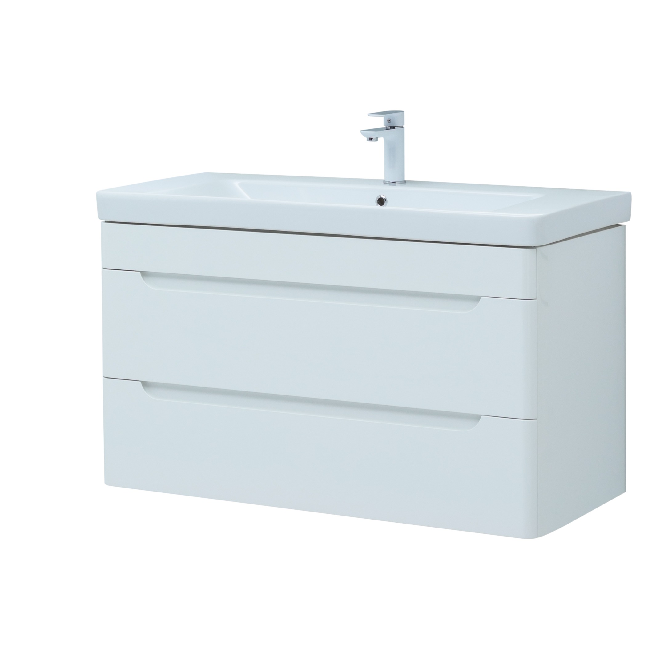 Изображение товара Подвесная тумба для ванной AQUANET София 105 2 ящика белый глянец