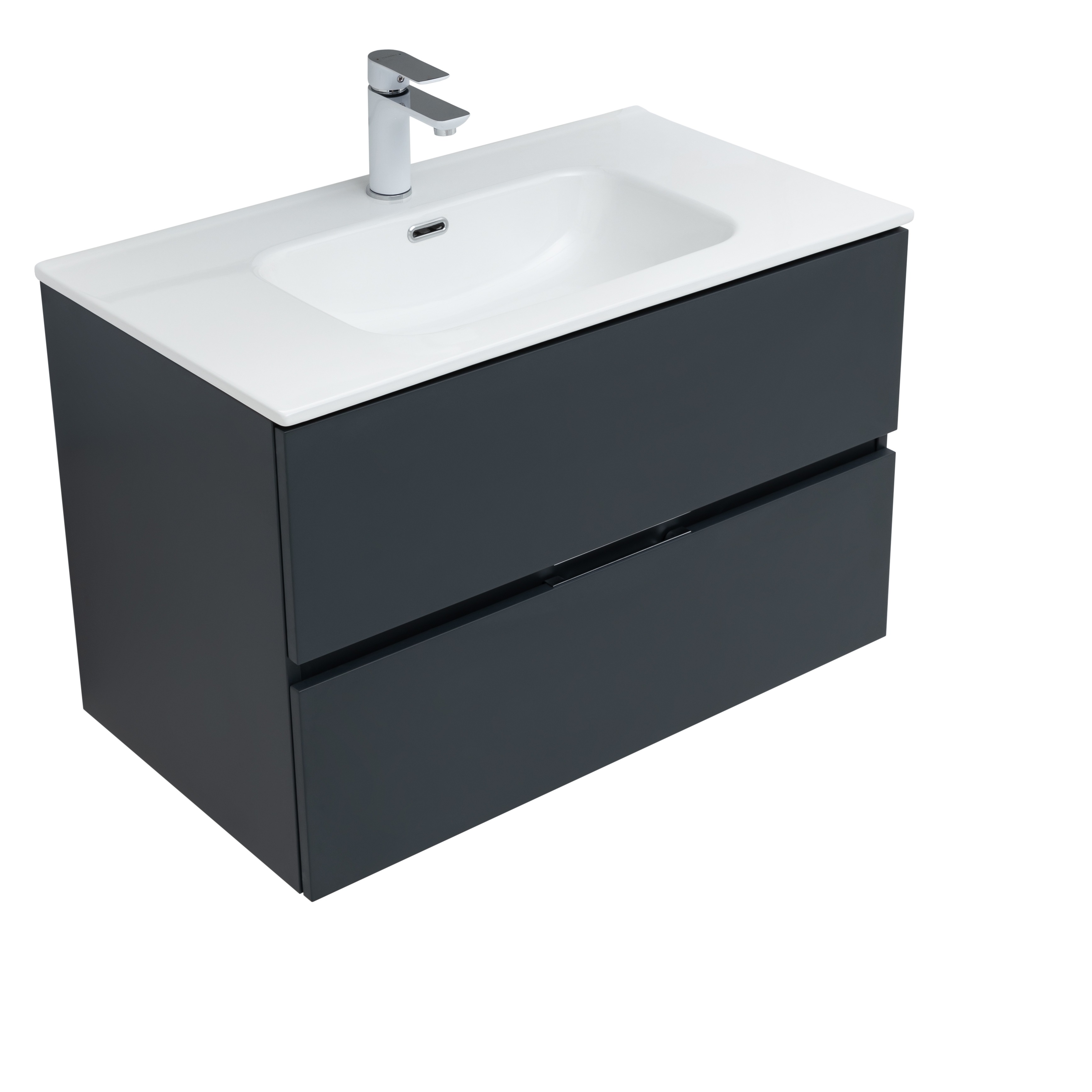 Изображение товара Подвесная тумба для ванной AQUANET Алвита new 80 цв антрацит с 2 ящиками