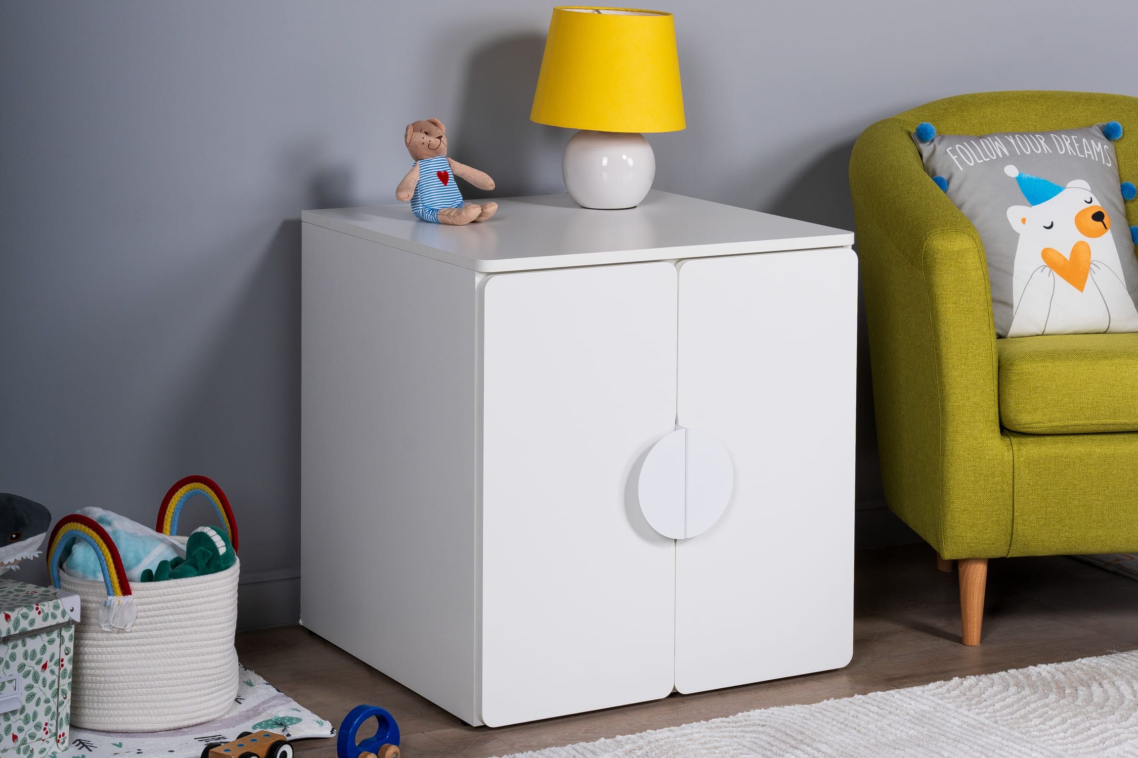 Изображение товара Шкаф распашной с 2 дверьми ПИКСИ 60x57x60 для детской комнаты белый