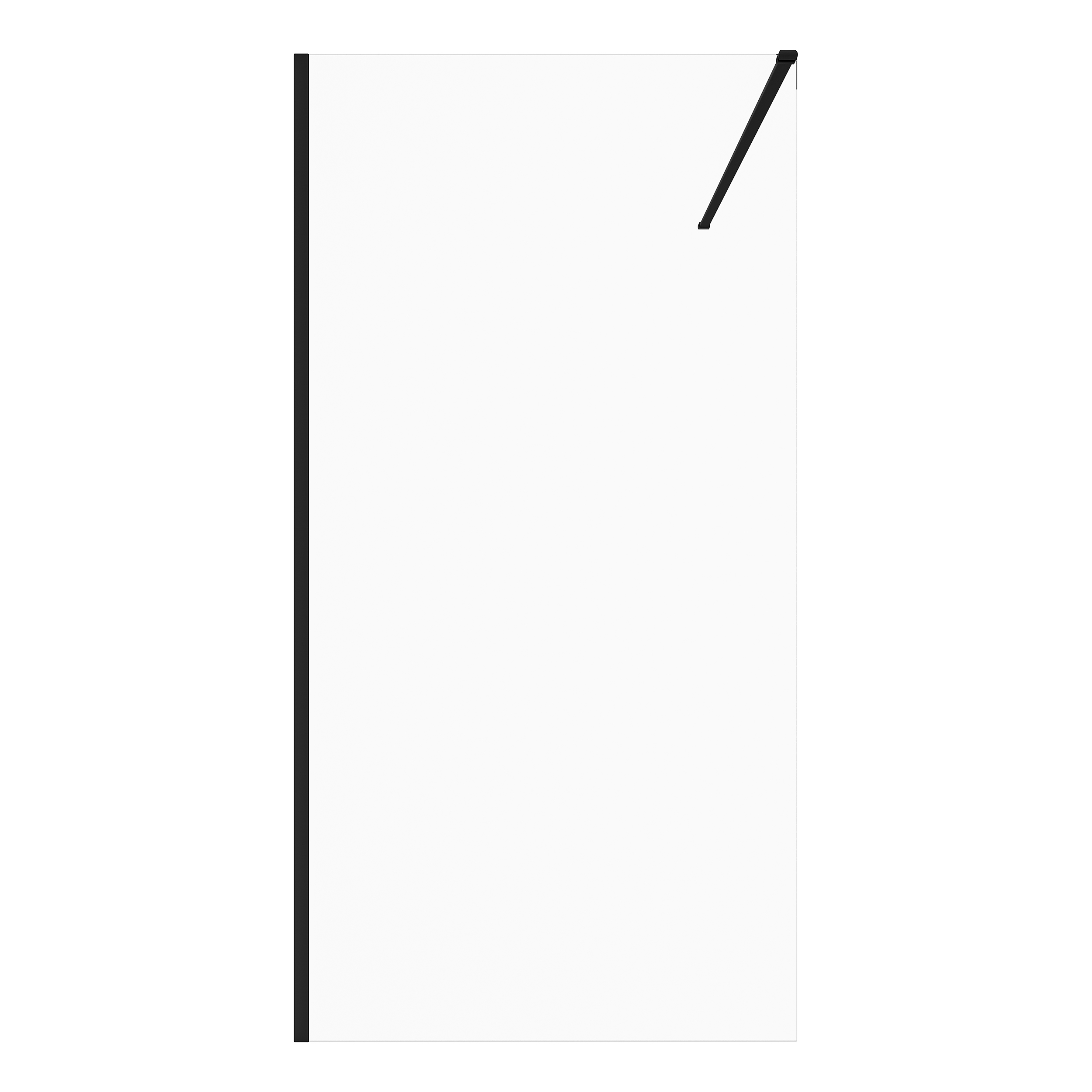 Изображение товара Душевая перегородка Март черный профиль 80x195 см закаленное стекло 8 мм