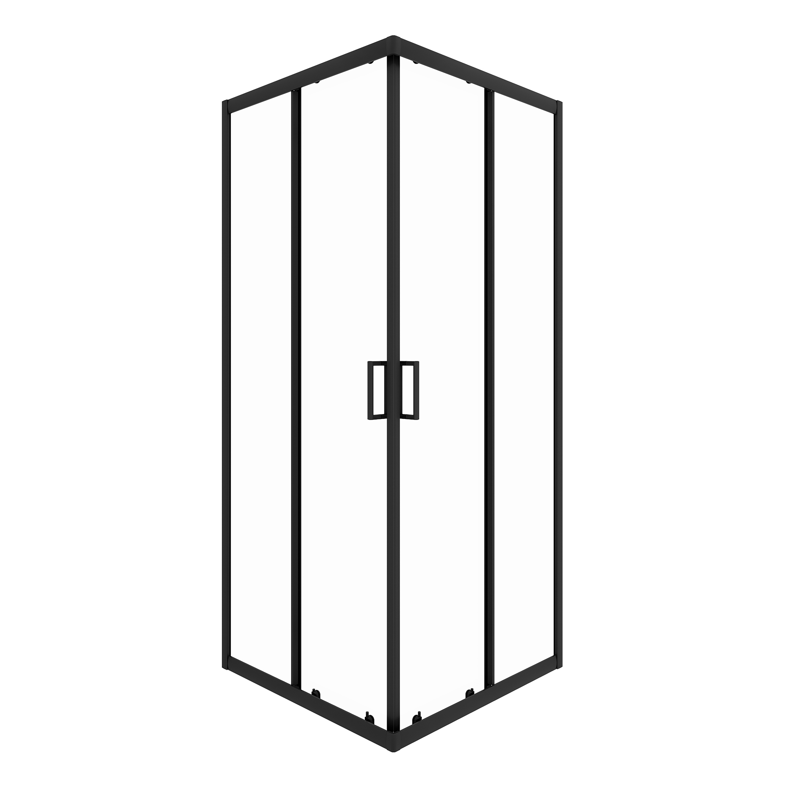 Изображение товара Душевая ширма Malva 100х100х200см черный профиль 6мм стекло