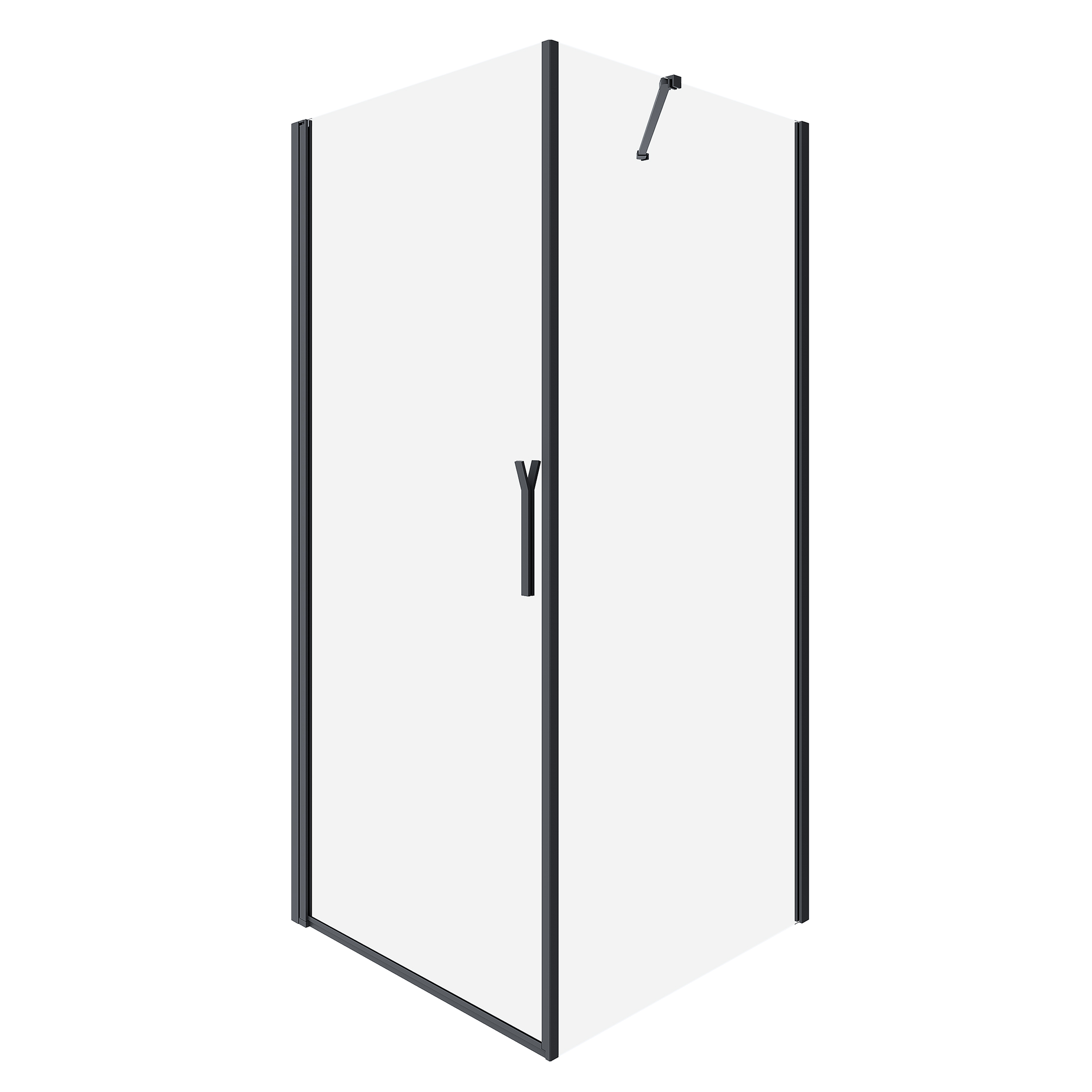 Изображение товара Душевой угол Либерти 100х100х195см, профиль черный, 6мм