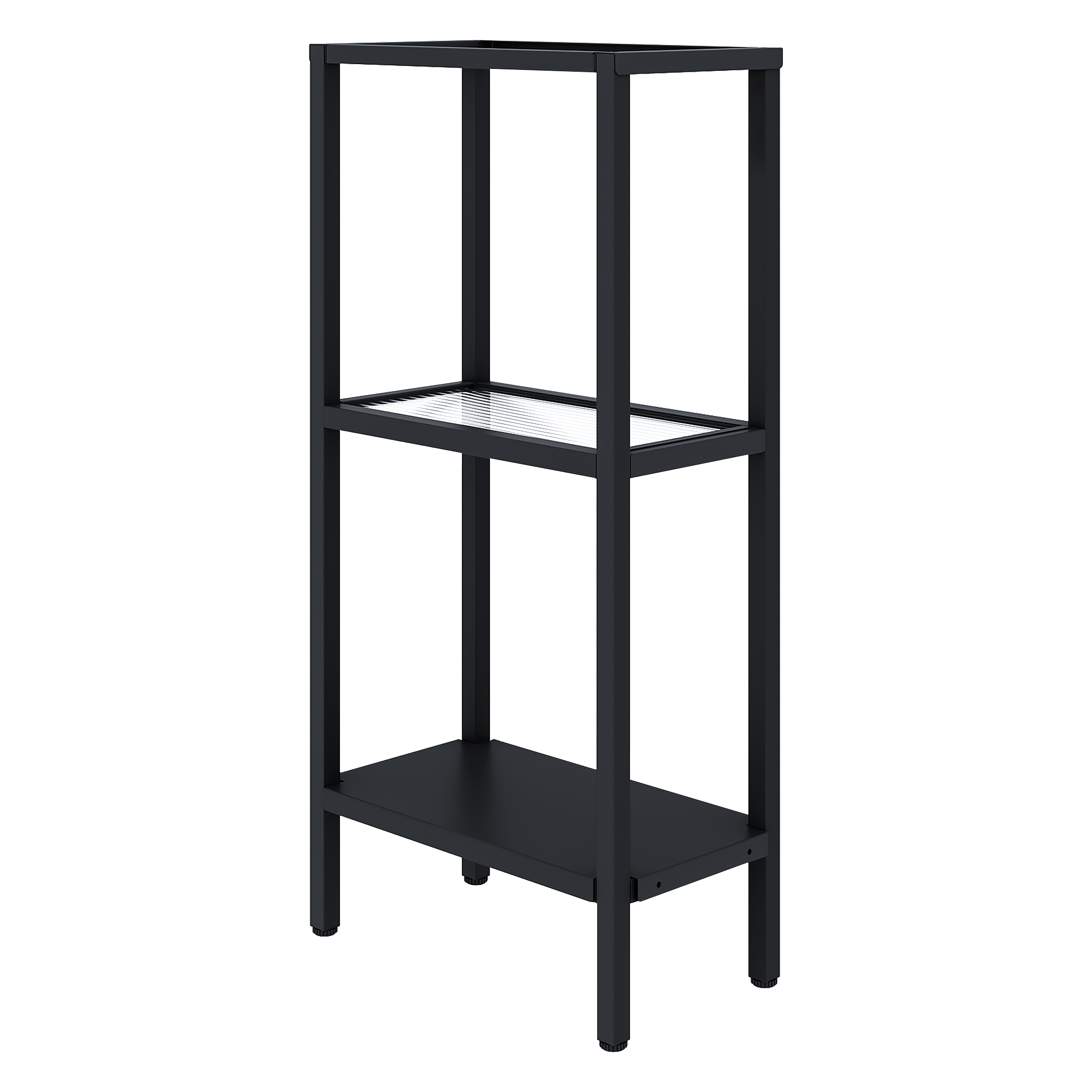 Изображение товара Тумба для раковины на 40 см Лотос от MART с полками и стеклом для ванной