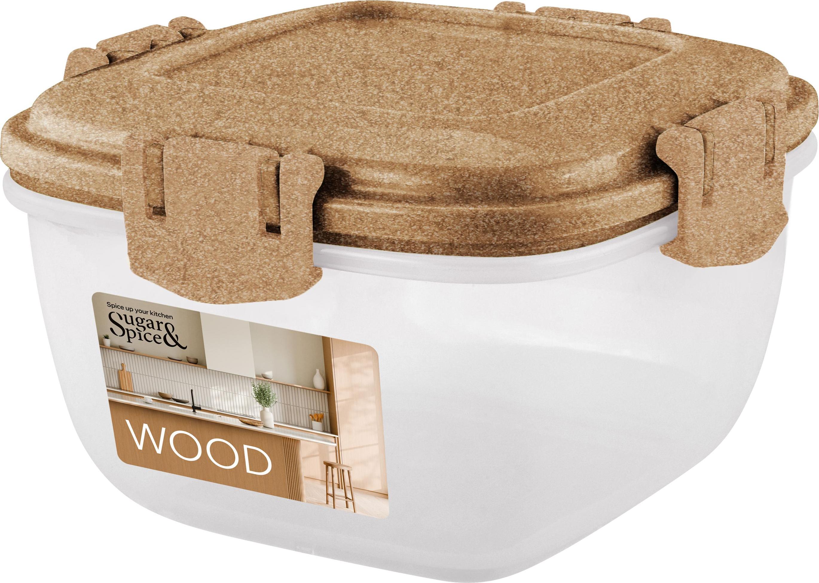 Изображение товара Герметичный контейнер для продуктов SUGAR&SPICE WOOD 0,35л квадратный для хранения и микроволновки