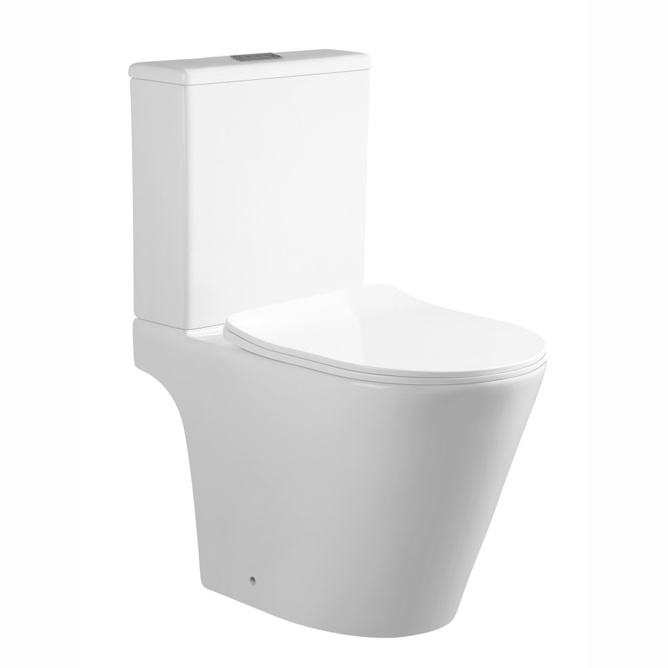 Изображение товара Унитаз-компакт URBATEC Nove с универсальным выпуском безободковый + сиденье цвет белый