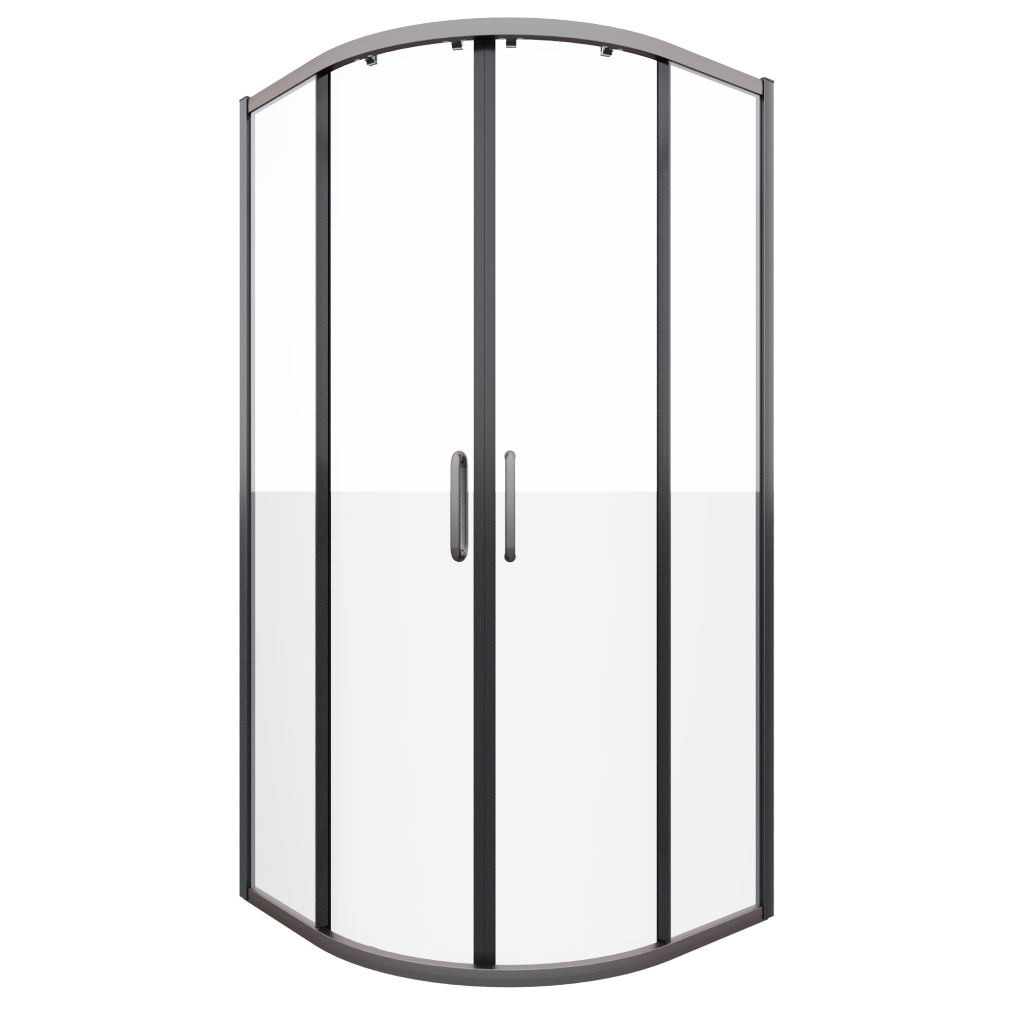 Изображение товара Душевой уголок Tokito Warusawa 90х90 см раздвижной полукруг вороненая сталь