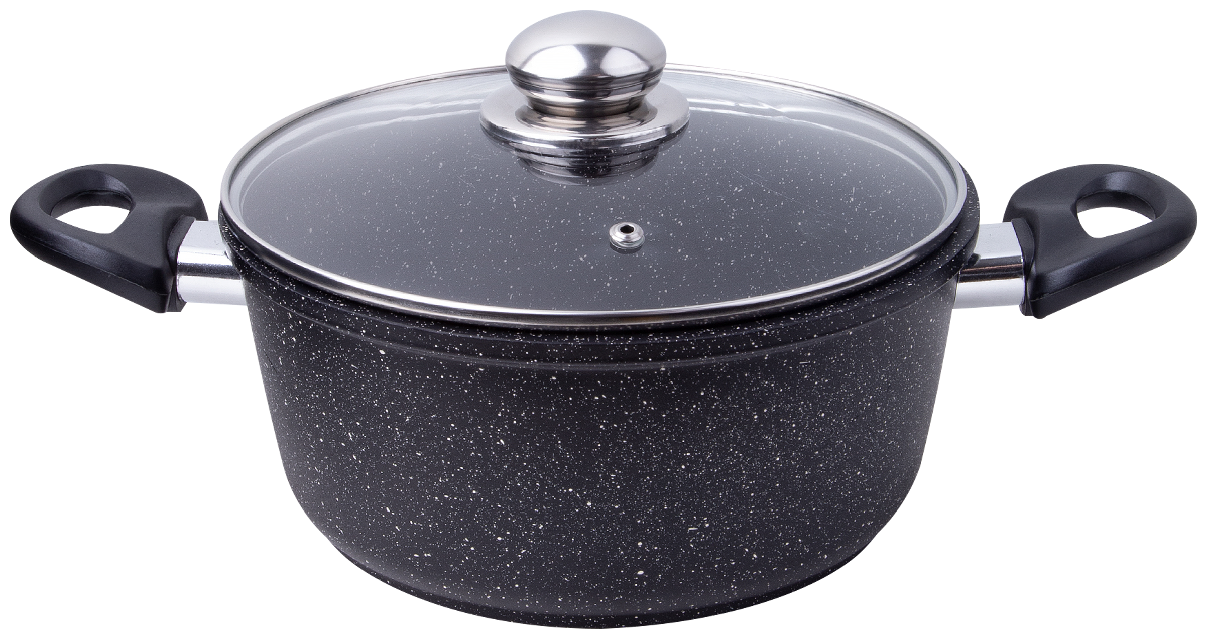 Изображение товара Кастрюля HOMECLUB Marble из литого алюминия 2л со стеклянной крышкой