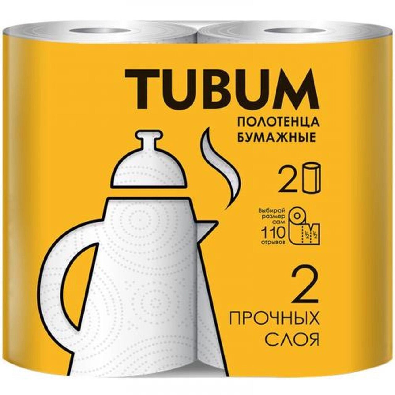 Изображение товара Бумажные полотенца "TUBUM", 2 слоя 2 рулон