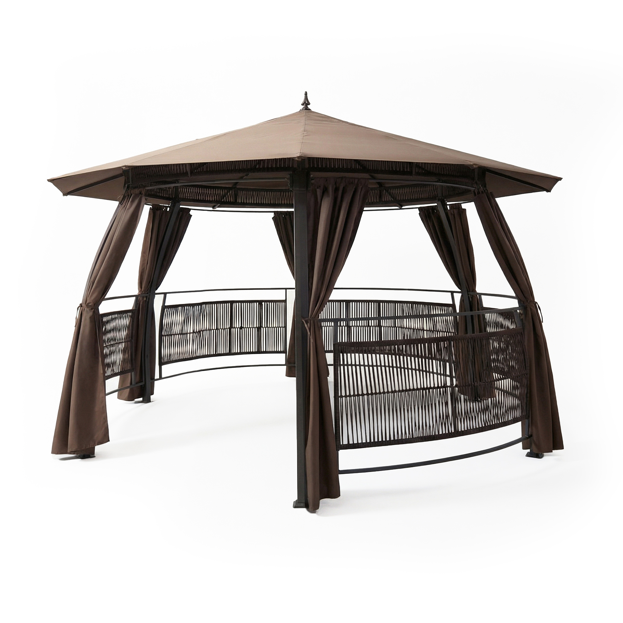 Изображение товара Беседка круглая Лорет с шторами, стальной каркас, водостойкий тент, 380 см