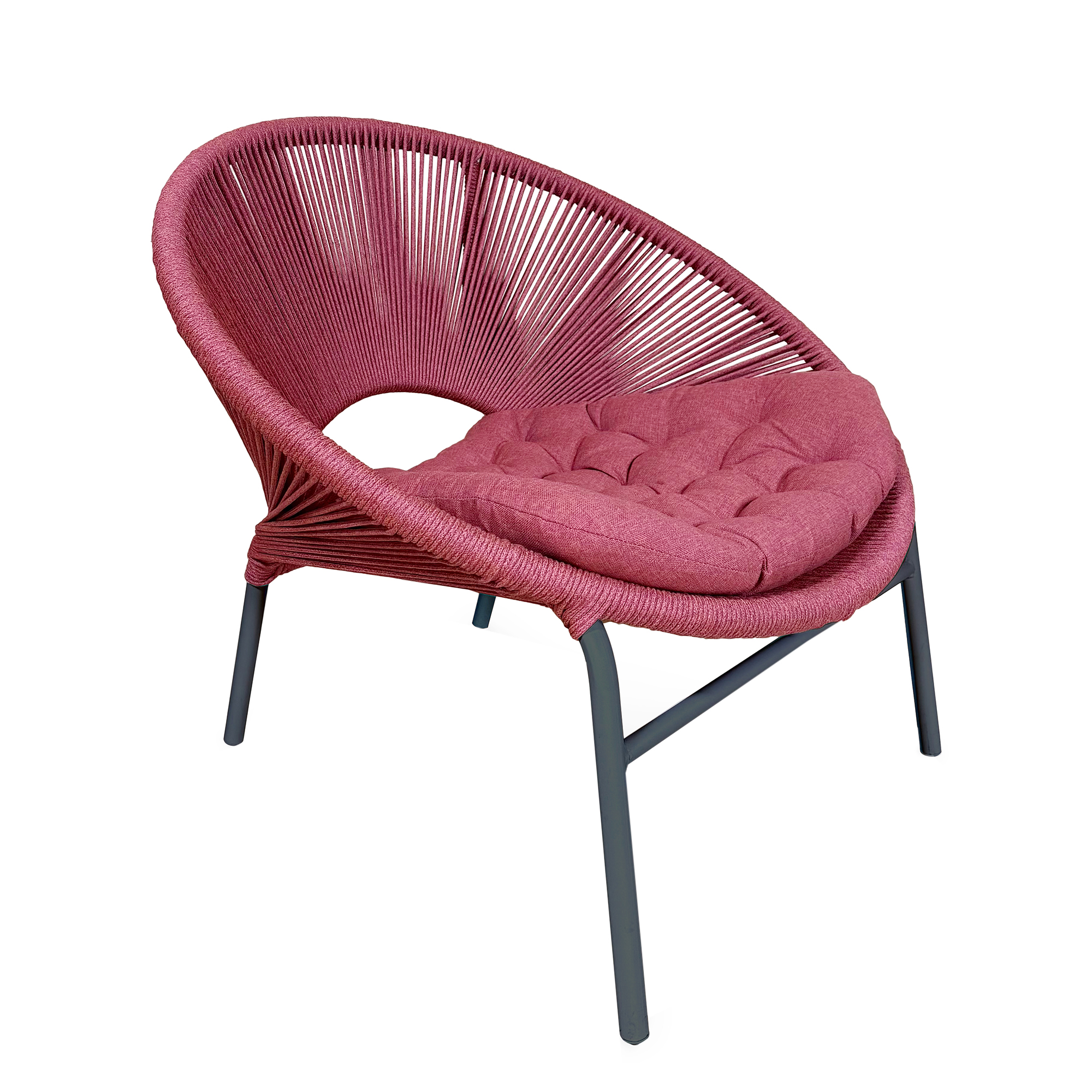 Изображение товара Кресло АМЕЛИЯ БОРДО садовое плетёное на металлическом каркасе