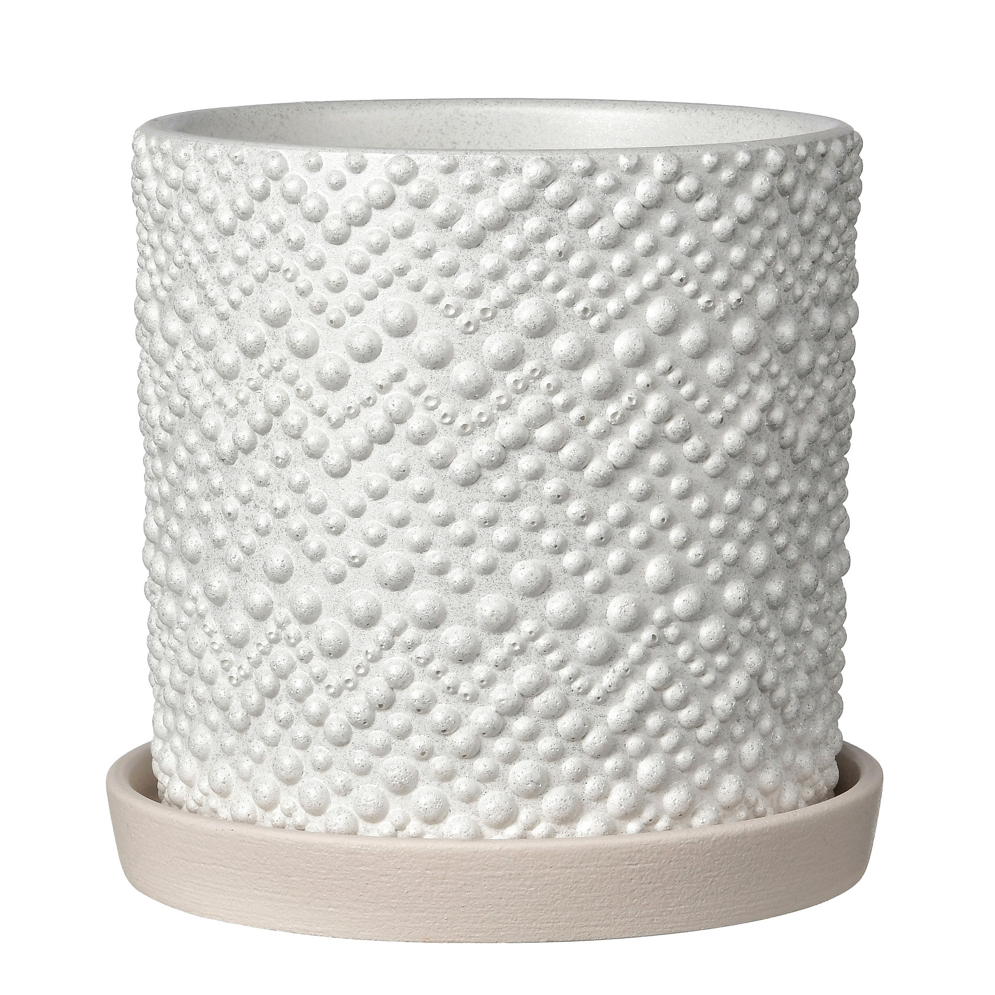 Изображение товара Кашпо бетонное БИСЕР белый цилиндр №2 для комнатных растений
