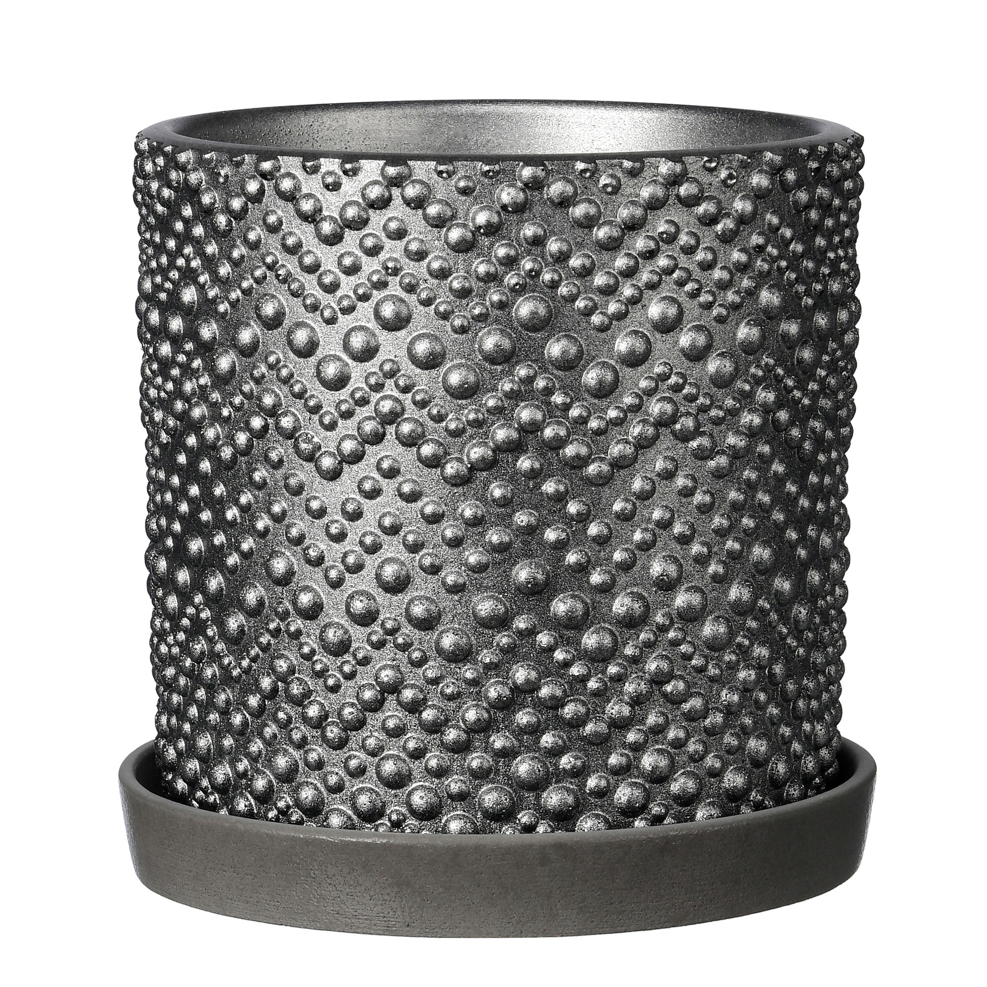 Изображение товара Кашпо бетонное БИСЕР темно-серый цилиндр №2 для растений