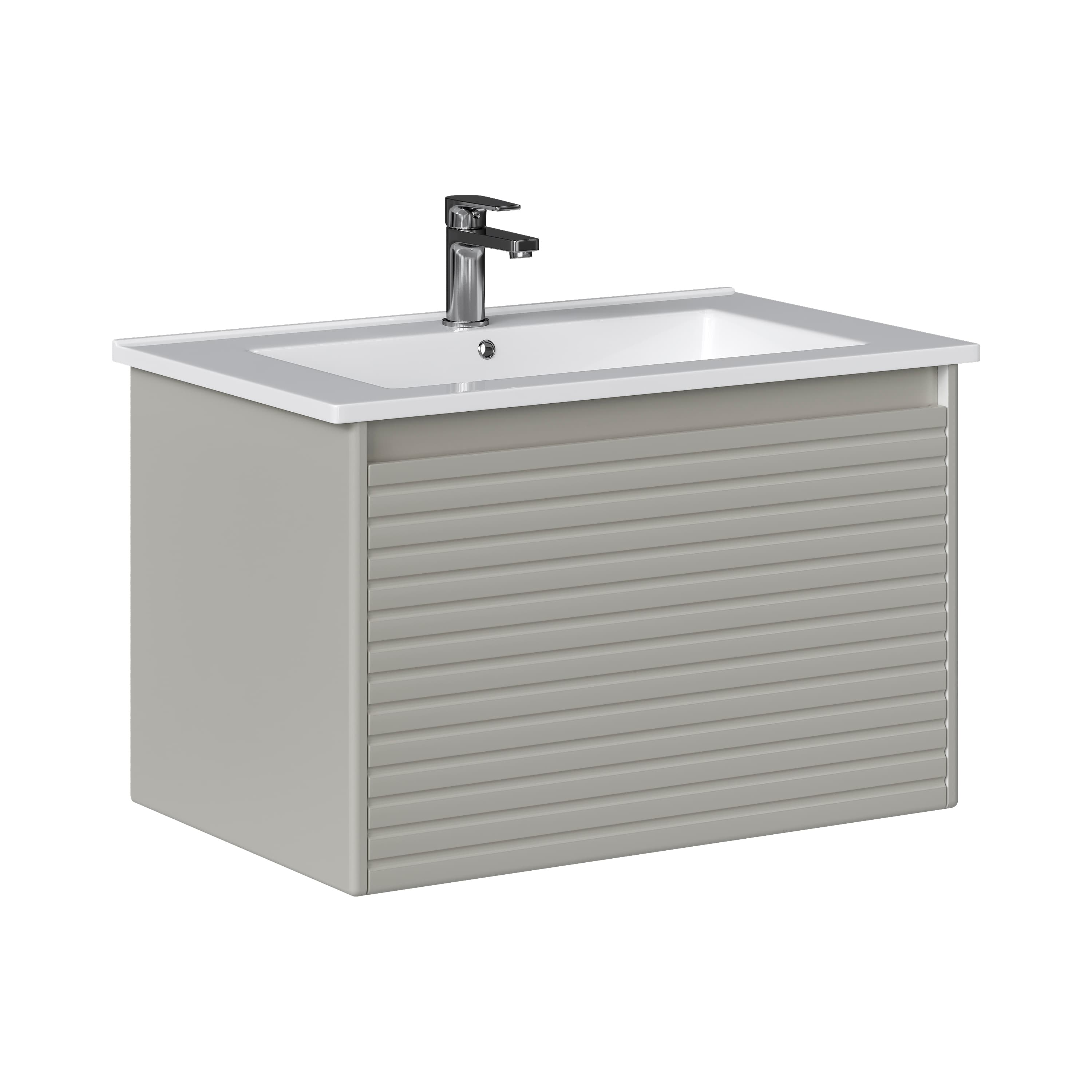 Изображение товара Тумба подвесная Кранц 75.1Y серый шелк для ванной комнаты