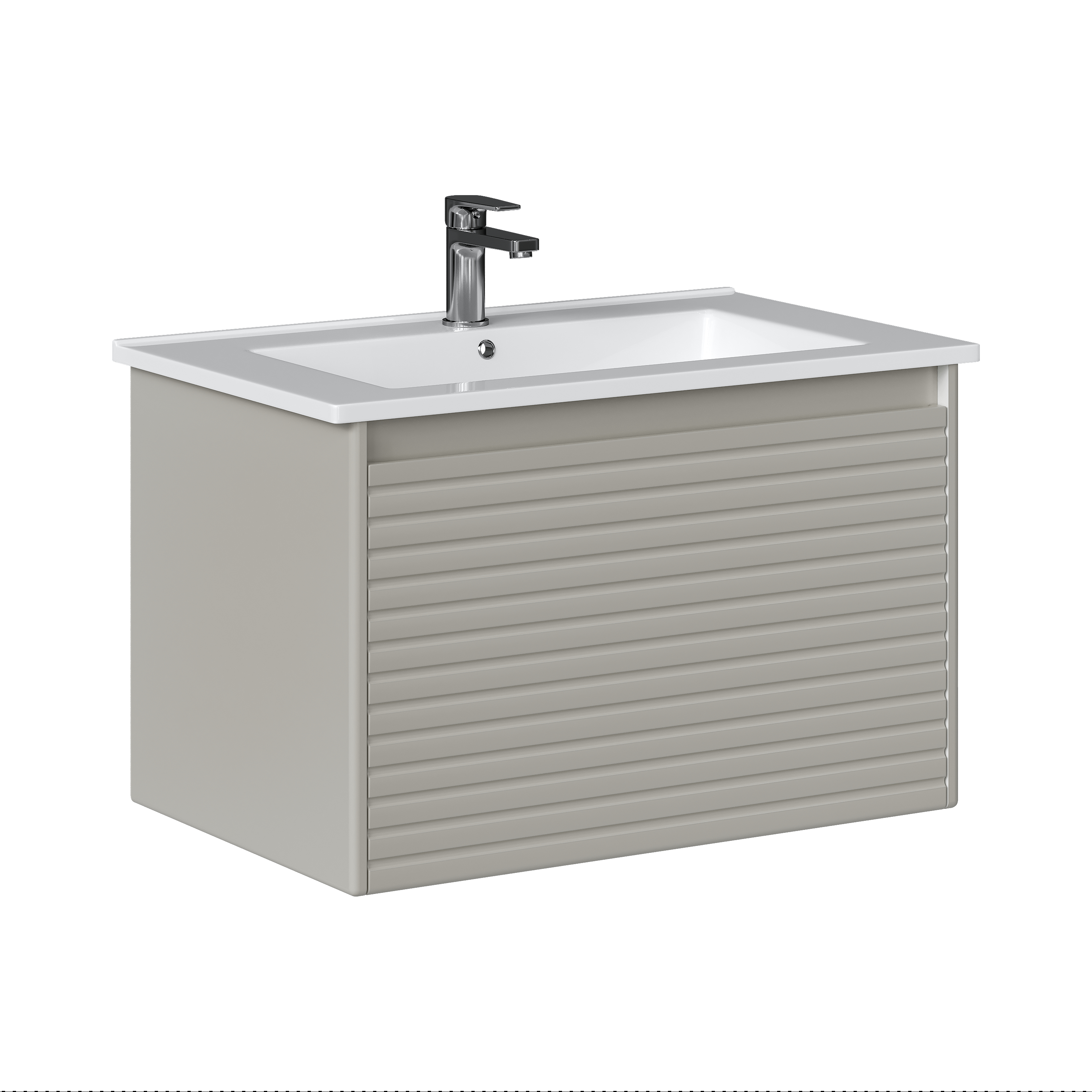 Изображение товара Тумба подвесная Кранц 75.1Y серый шелк для ванной комнаты