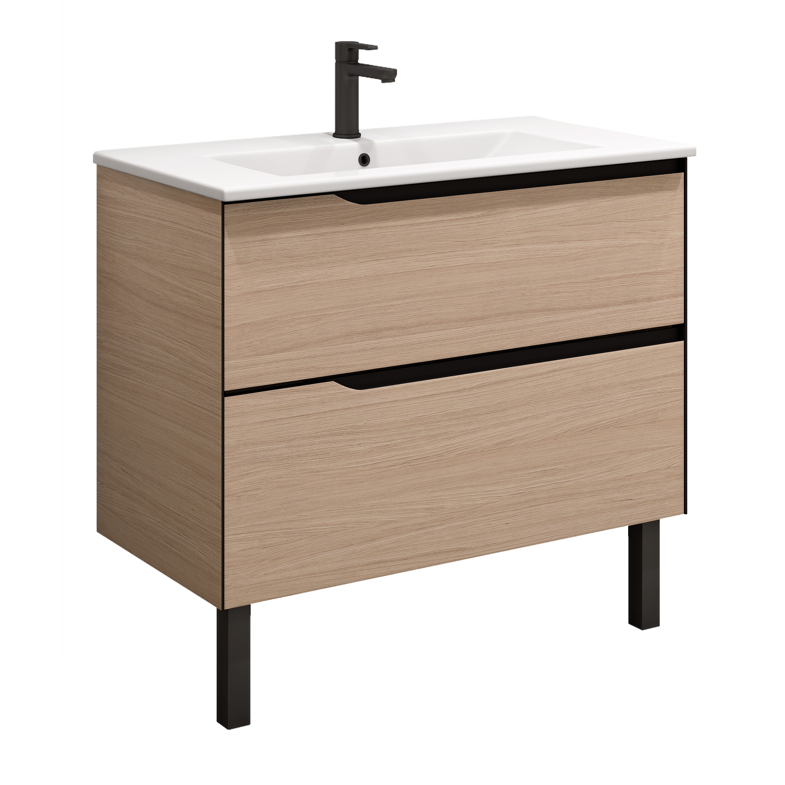 Изображение товара Современная универсальная тумба для ванной комнаты Солар 90.2Y дуб с матовым покрытием