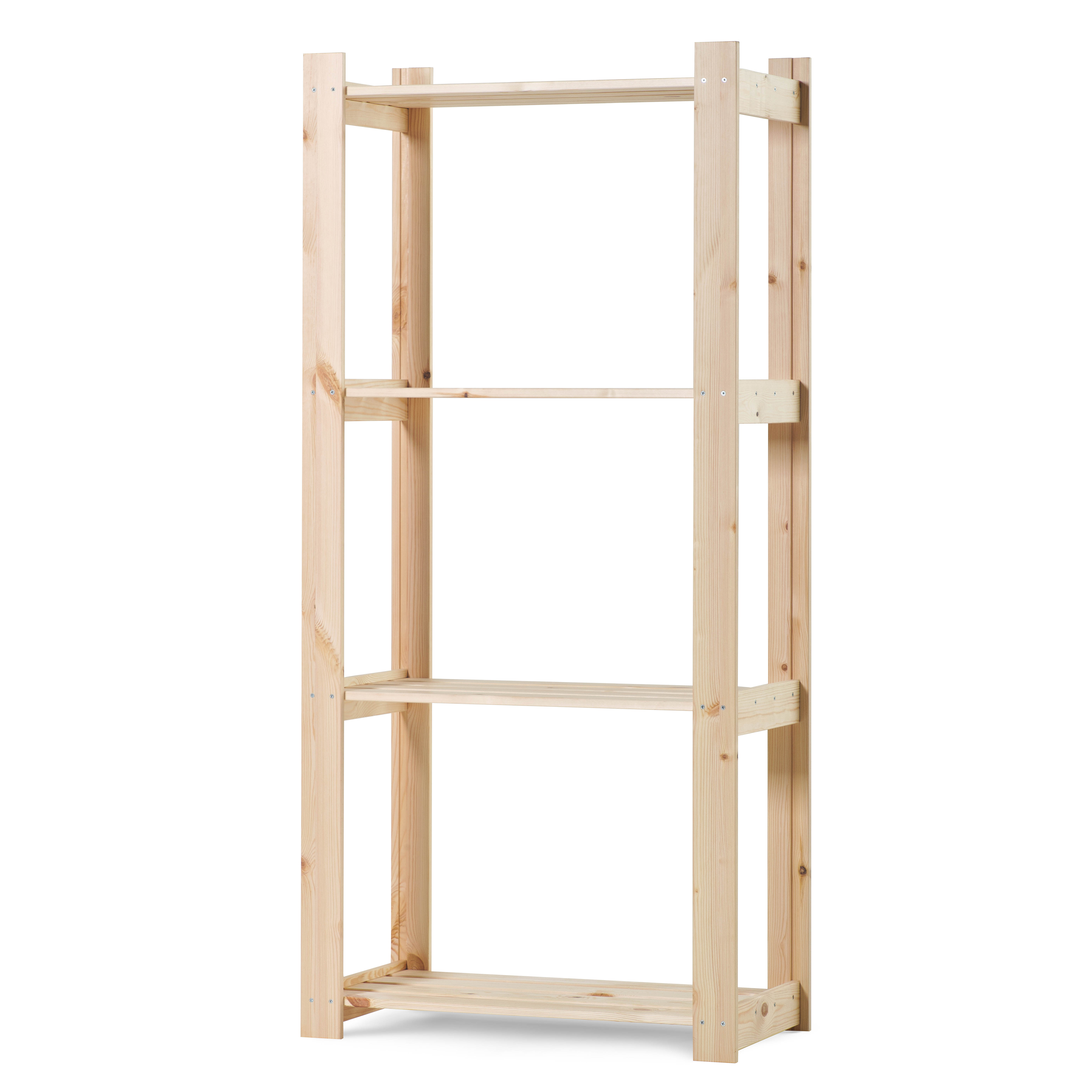Изображение товара Стеллаж-этажерка Лузалес УСЛА 4 полки сосна 700х360х1500 мм натуральное дерево