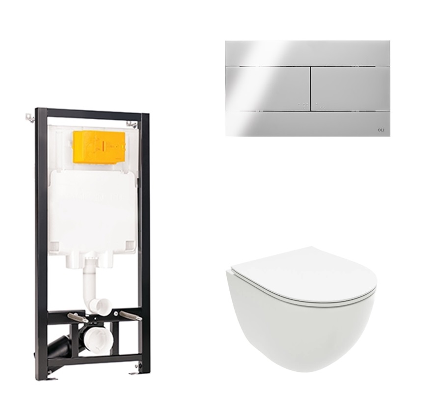 Изображение товара Комплект Vinsent 4в1 (унитаз подвесной+сиденье+инсталляция +панель смыва)