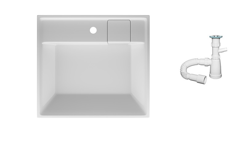 Изображение товара Комплект Viton White раковина на стиральную машину и сифон белый