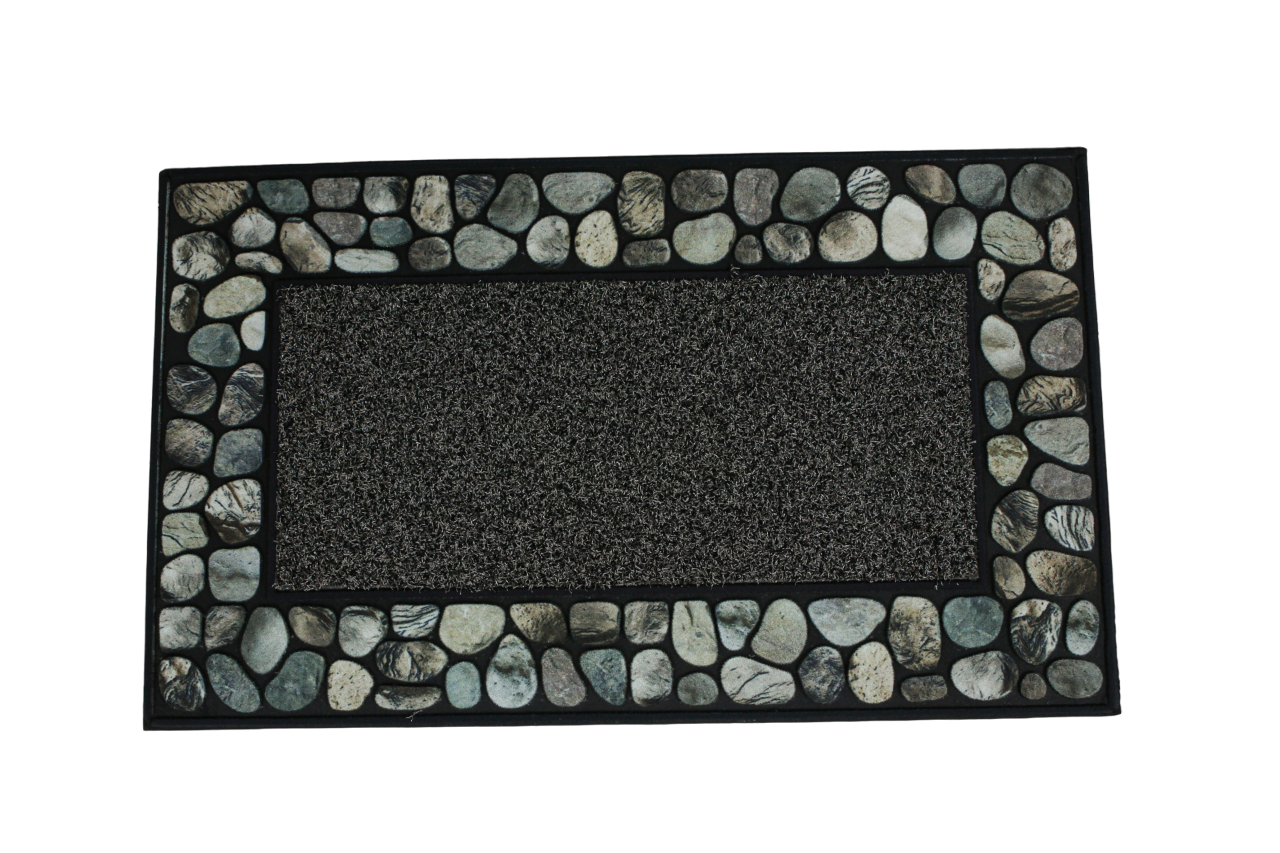 Изображение товара Коврик придверный Joy Home 45х75 см серый защищает вход и украшает двор