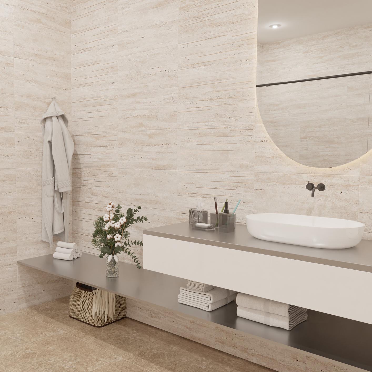 Изображение товара Плитка Настенная Трентино вставка бежевый 30X60 см