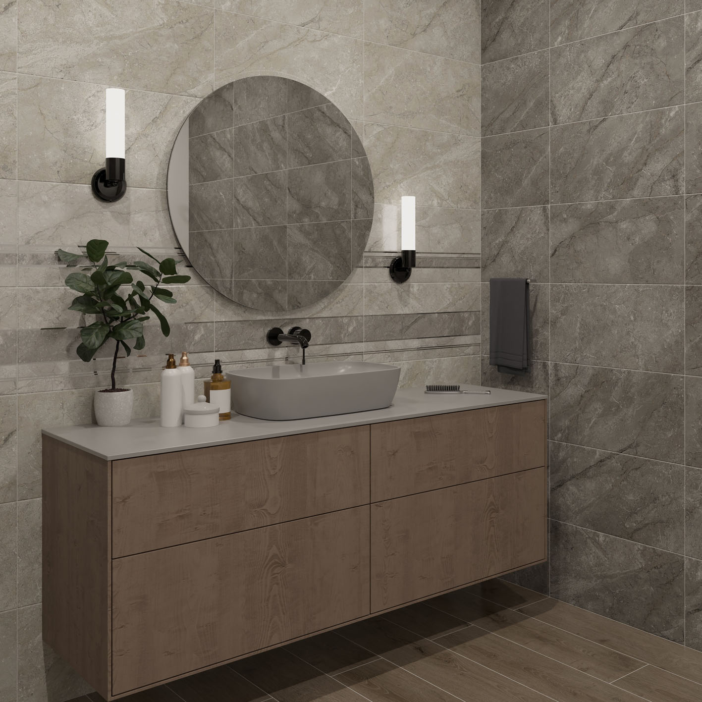 Изображение товара Плитка настенная Этна вставка серый 30X60 см керамическая для внутренних работ