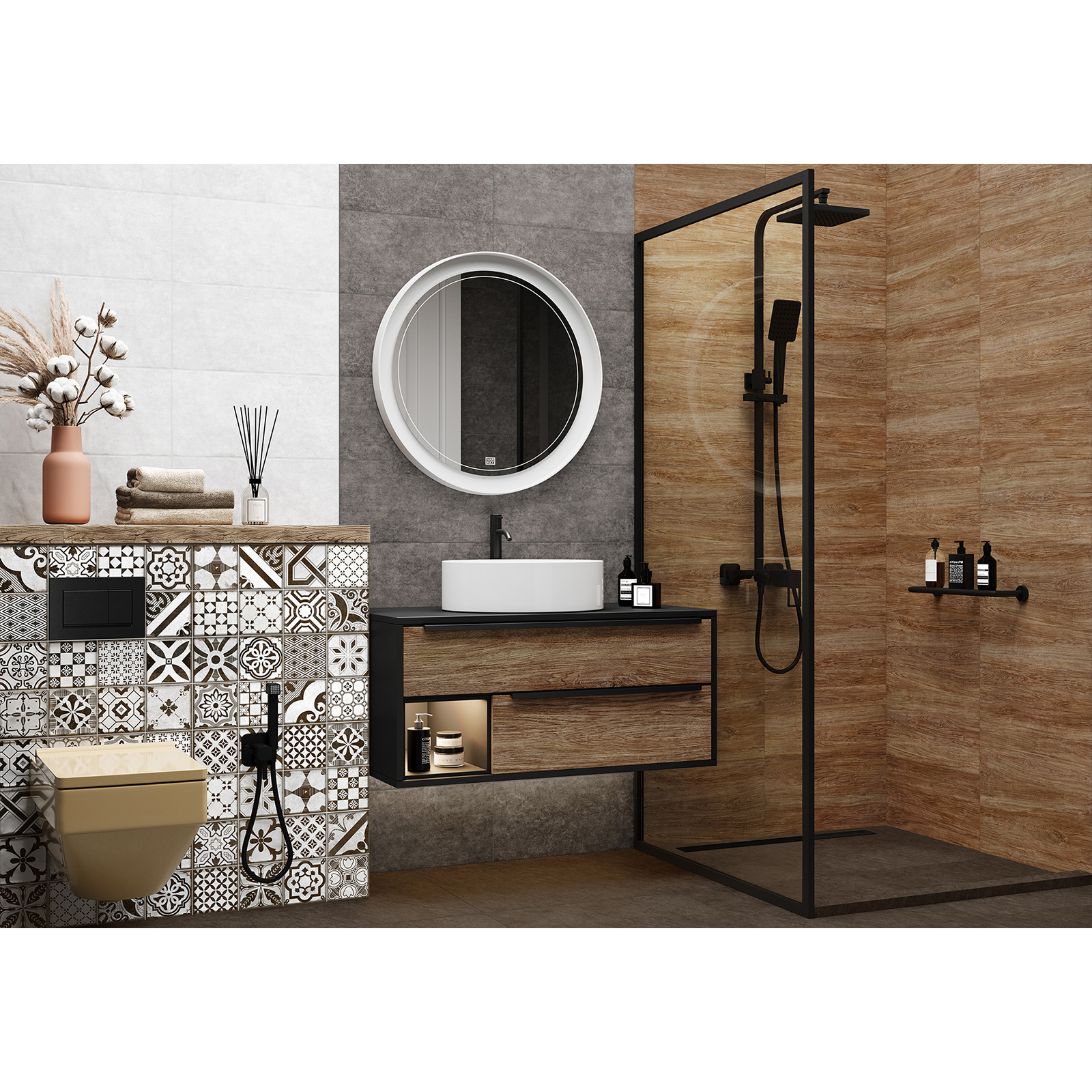 Изображение товара Плитка настенная Alma Ceramica Boho коричневая 24,9x50 см 1,1205 м²