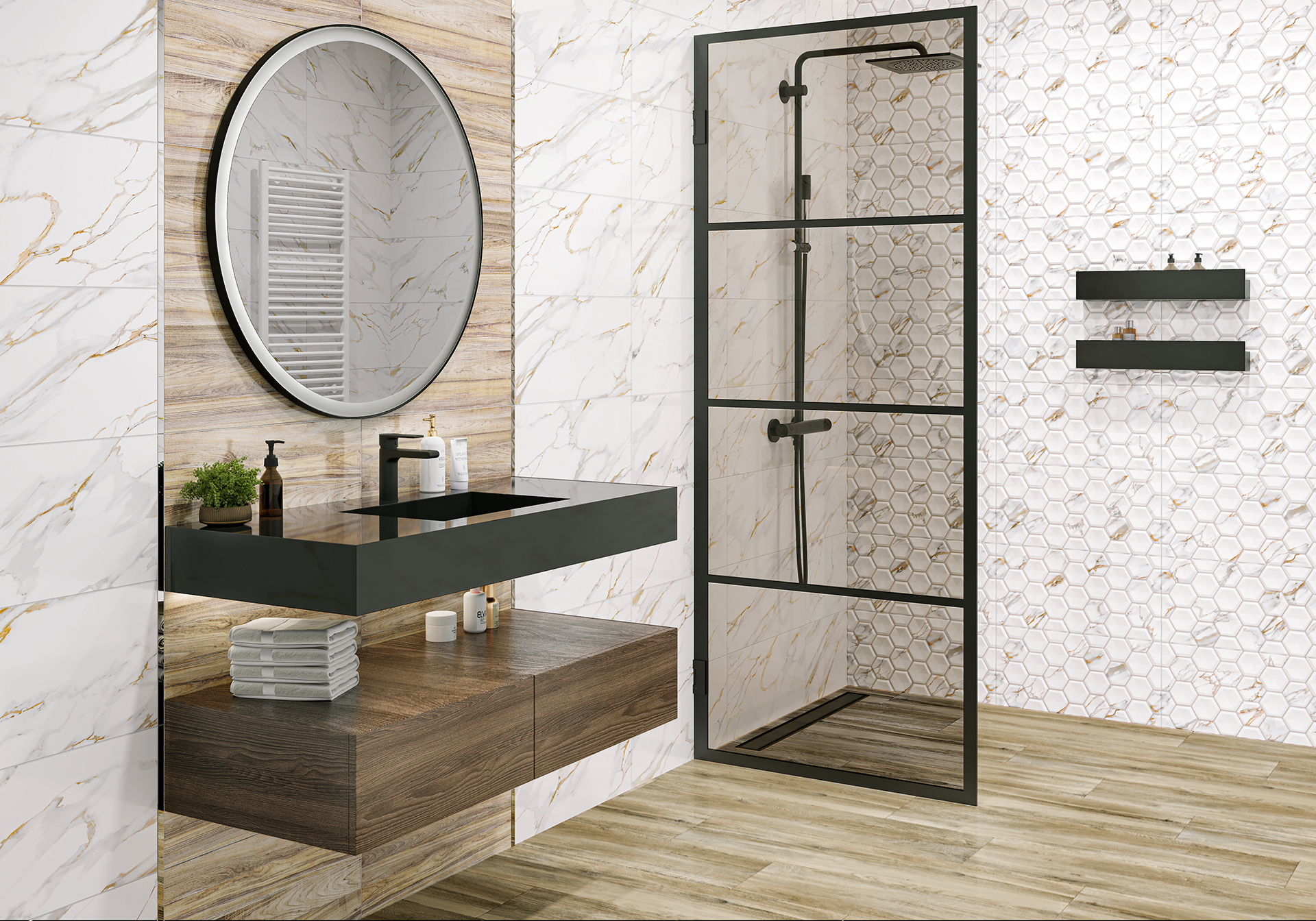 Изображение товара Плитка настенная Alma Ceramica Dublin коричневая 24,9x50 см для ванной