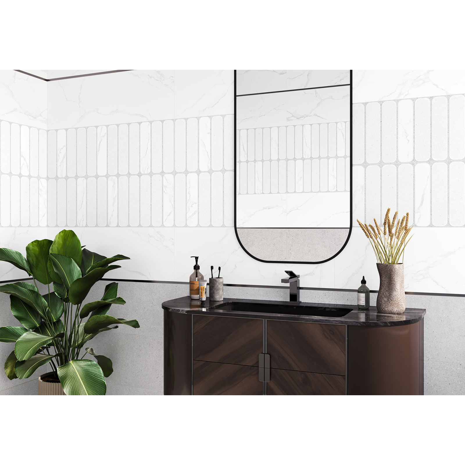 Изображение товара Плитка Настенная Alma Ceramica Amarant линии серый 30X60 см 1,35 м²