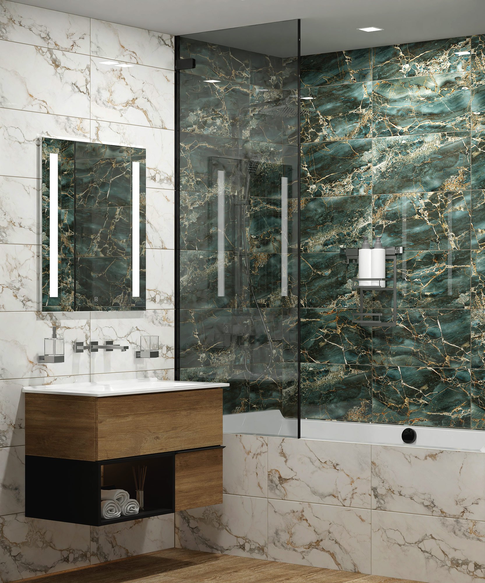 Изображение товара Плитка настенная Global Tile Marigold зеленый 30x60 см, 1,62 м², керамика