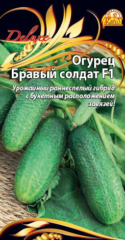 Изображение товара Семена огурец Бравый солдат F1 0,25 г раннеспелый гибрид для открытого и закрытого грунта