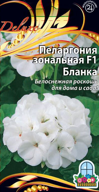 Изображение товара Семена пеларгонии зональной F1 Бланка цв.п 5 шт — декоративное комнатное растение