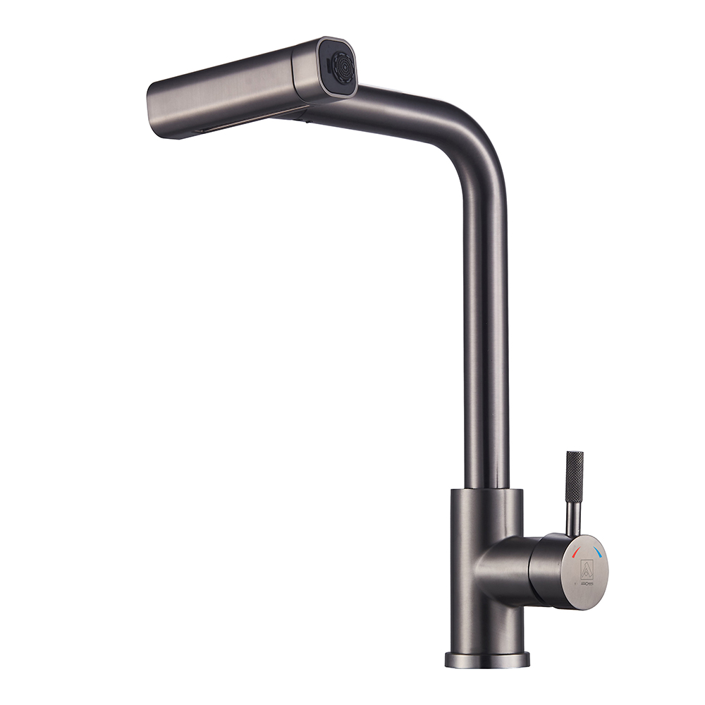Изображение товара Смеситель для кухонной мойки ARGOTECH 3516/3P SOLID с вытяжной лейкой 3 функции графит