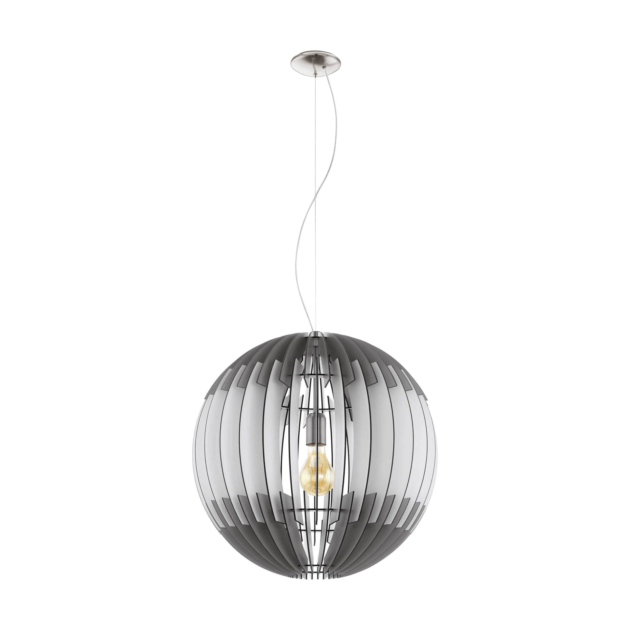 Изображение товара Подвес Olmero 1х60W (E27) Ø700 H2000 сталь никель серый/белый