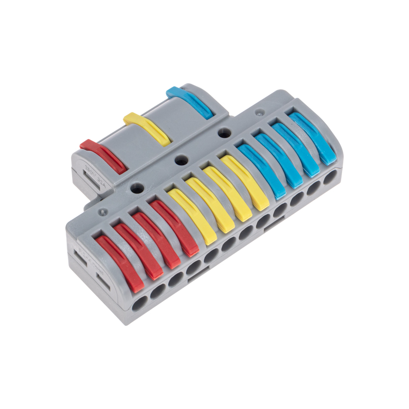 Изображение товара Клемма REXANT СМК 3х4 проходная разветвительная 3 полюса, с монтажной площадкой 1 ввод, 4 вывода на полюс блистер 4 шт/уп